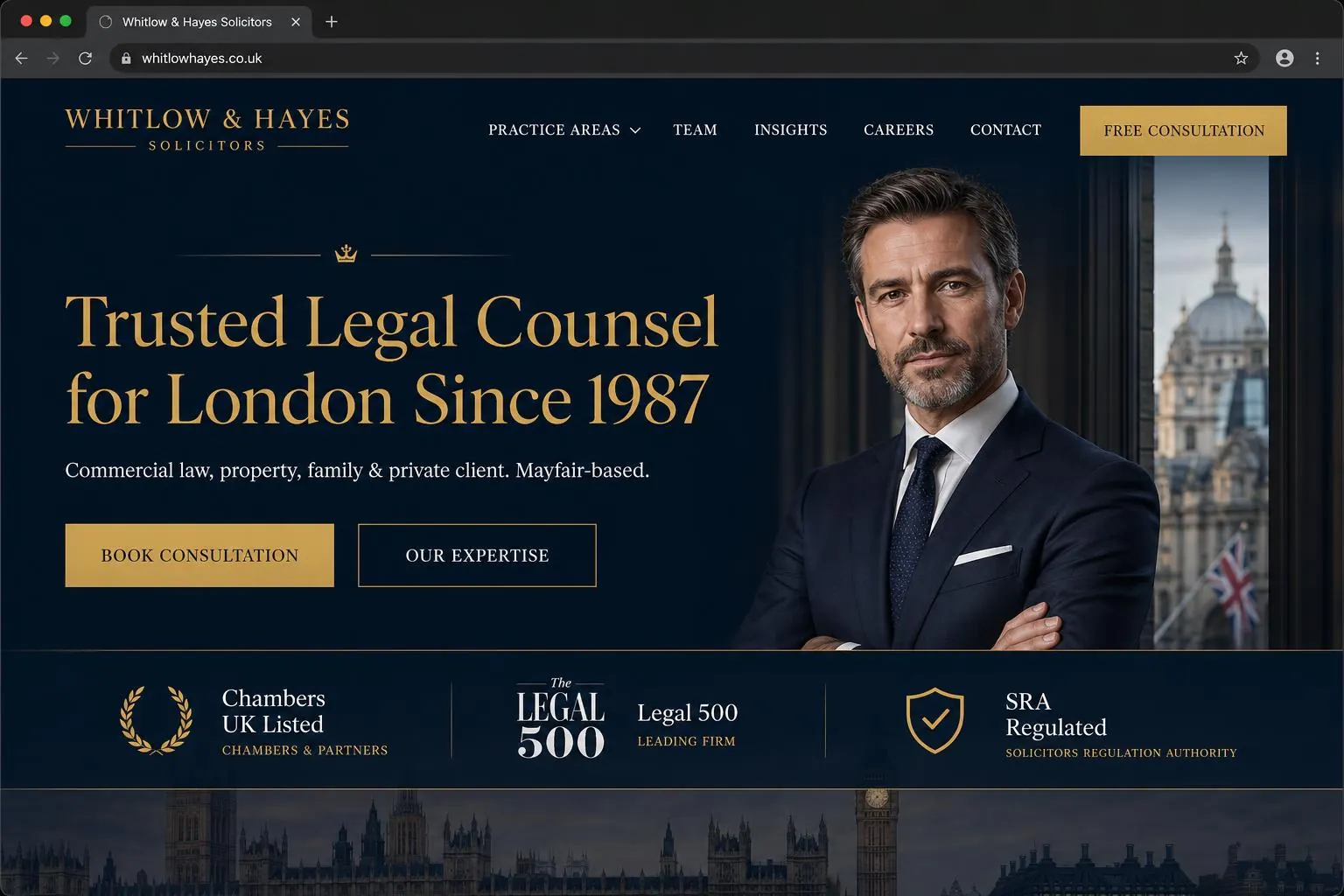 Legal Counsel - custom website design in London for small business by Website Design In London web design agency