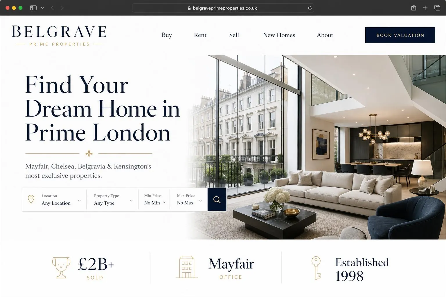 Property Agency - custom website design in London for small business by Website Design In London web design agency